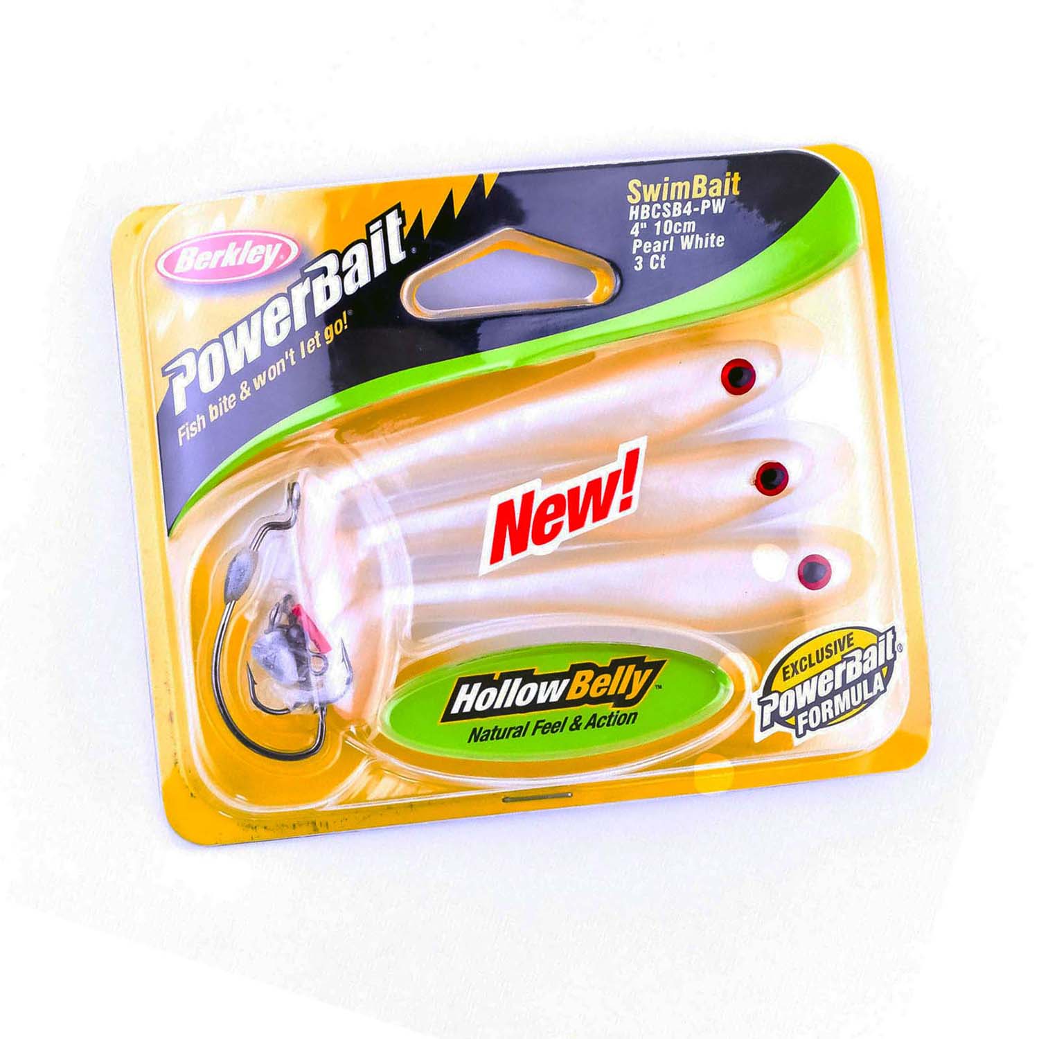 Berkley Hollow Belly Swimbait 4″ 3ct Pearl White
